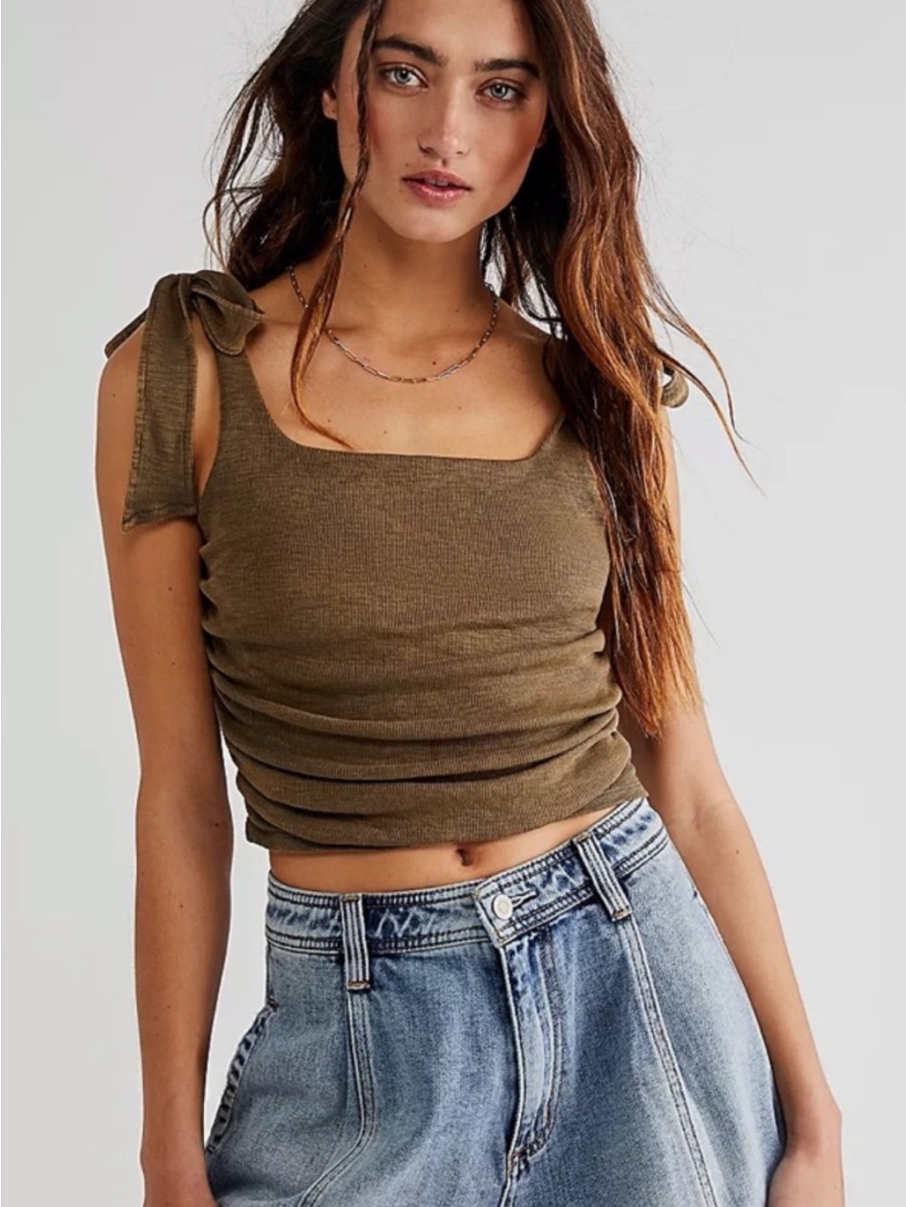 Free people olive green Boulevard tank Small **2 for 20**